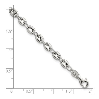 Sterling Silver 4.8mm Puffed Mariner Anchor Chain Bracelet – view 6