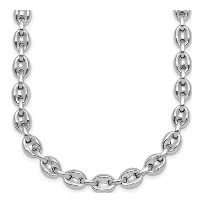 Sterling Silver 6.8mm Puffed Mariner Anchor Chain