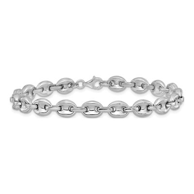 Sterling Silver 7mm Puffed Mariner Anchor Chain Bracelet – view 4