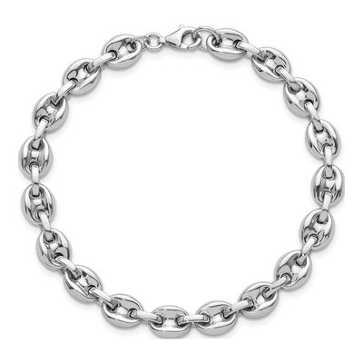 Sterling Silver 7mm Puffed Mariner Anchor Chain Bracelet – view 5