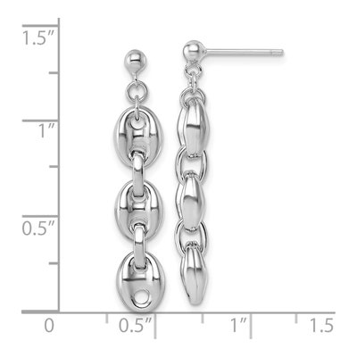 Sterling Silver Puffed Mariner Dangle Earrings – view 4