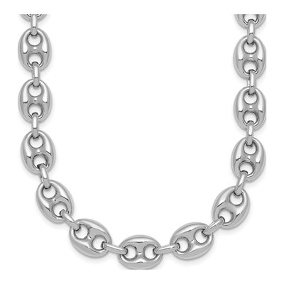 Sterling Silver 9.3mm Puffed Anchor Chain