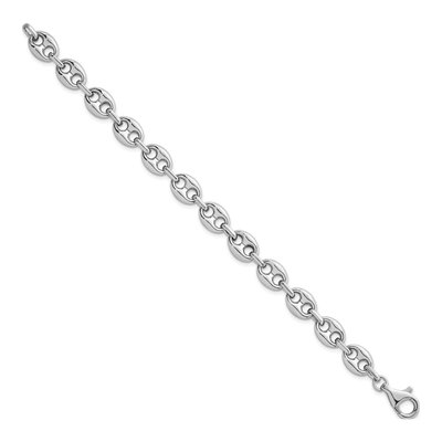 Sterling Silver 9.3mm Puffed Anchor Chain Bracelet – view 3