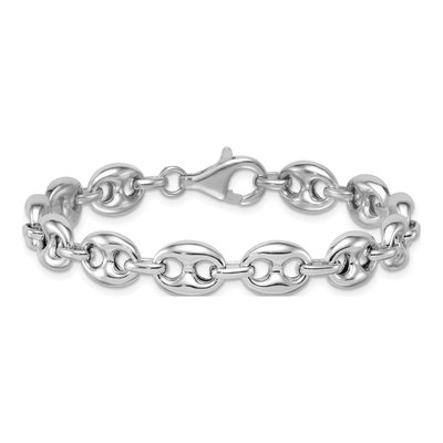 Sterling Silver 9.3mm Puffed Anchor Chain Bracelet – view 4