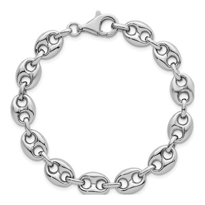 Sterling Silver 9.3mm Puffed Anchor Chain Bracelet – view 5