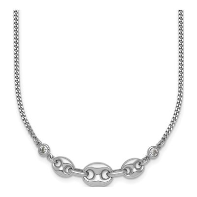 Sterling Silver 1.7mm Puffed Mariner Curb Chain