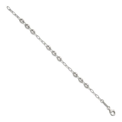 Sterling Silver 6.1mm Puffed Anchor Rolo Chain Bracelet – view 3