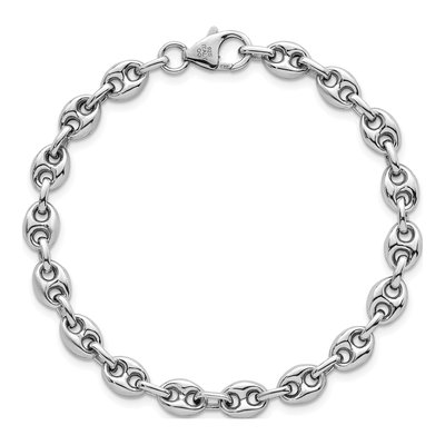 Sterling Silver 6.4mm Puffed Anchor Chain Bracelet – view 5