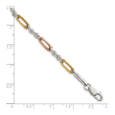 Sterling Silver 3.9mm Figaro Rope Chain Bracelet – view 6