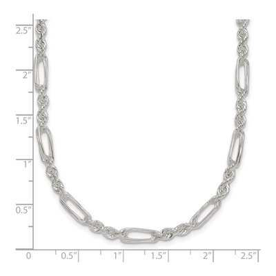 Sterling Silver 3.7mm Figaro Rope Chain – view 6