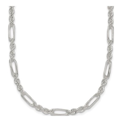 Sterling Silver 3.7mm Figaro Rope Chain
