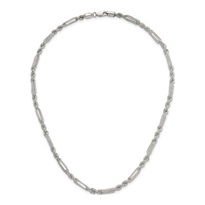 Sterling Silver 4.2mm Figaro Rope Chain – view 5