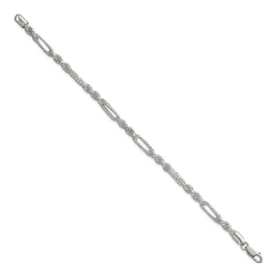 Sterling Silver 4.4mm Figaro Rope Chain Bracelet – view 3