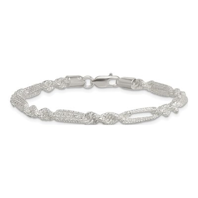Sterling Silver 4.4mm Figaro Rope Chain Bracelet – view 4