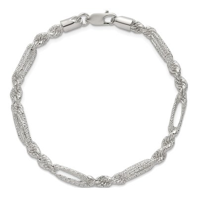 Sterling Silver 4.4mm Figaro Rope Chain Bracelet – view 5