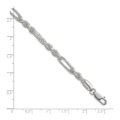 Sterling Silver 4.4mm Figaro Rope Chain Bracelet – view 6