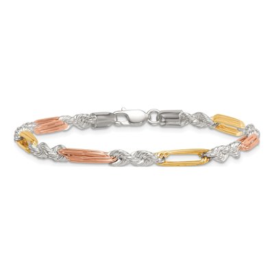 Sterling Silver 4.4mm Figaro Rope Chain Bracelet – view 4