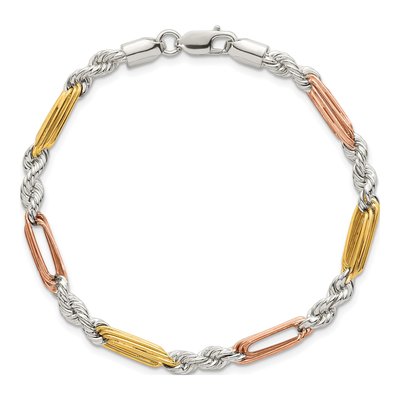 Sterling Silver 4.4mm Figaro Rope Chain Bracelet – view 5
