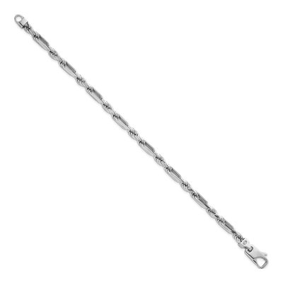 Sterling Silver 4.7mm Figaro Rope Chain Bracelet – view 3