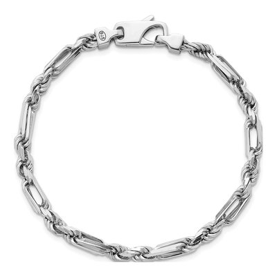 Sterling Silver 4.7mm Figaro Rope Chain Bracelet – view 5