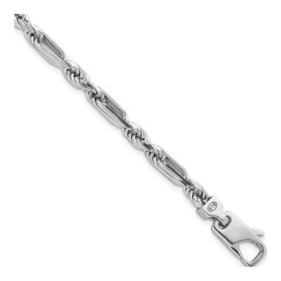 Sterling Silver 4.7mm Figaro Rope Chain Bracelet
