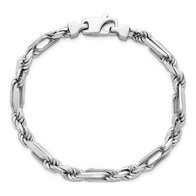 Sterling Silver 5.5mm Figaro Rope Chain Bracelet – view 5