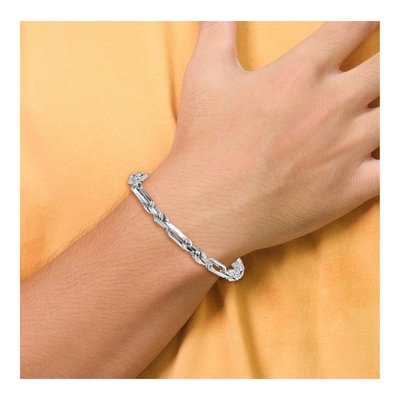 Sterling Silver 5.5mm Figaro Rope Chain Bracelet – view 7