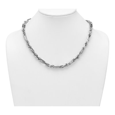 Sterling Silver 7.9mm 20-inch Figaro Rope Chain – view 4
