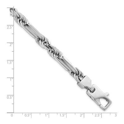 Sterling Silver 8mm Figaro Rope Chain Bracelet – view 6