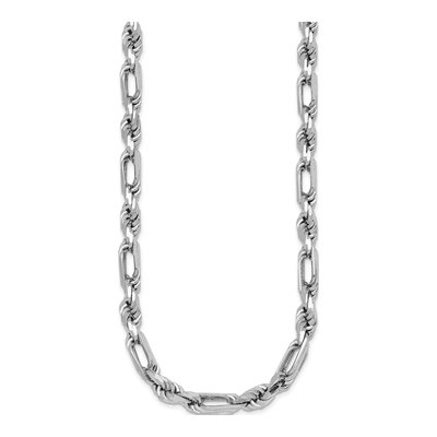 Sterling Silver 6.6mm Figaro Rope Chain – view 3
