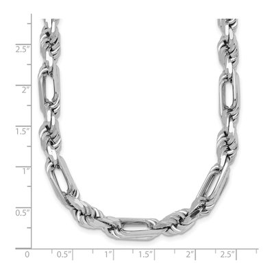 Sterling Silver 6.6mm Figaro Rope Chain – view 6