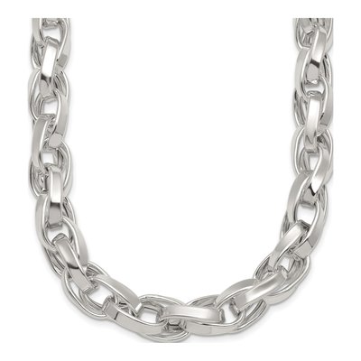 Sterling Silver 8.7mm Double Twisted Link Chain