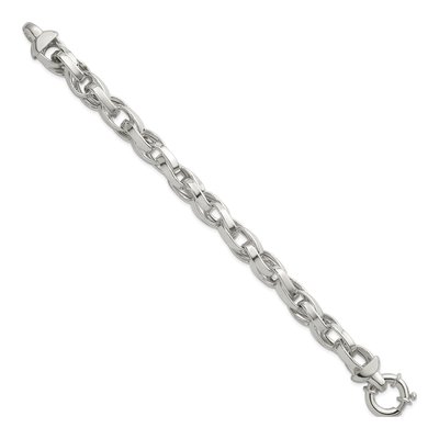 Sterling Silver 10mm Twisted Double Link Chain Bracelet – view 3