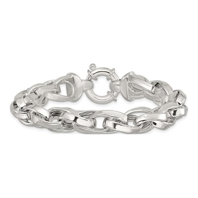 Sterling Silver 10mm Twisted Double Link Chain Bracelet – view 4