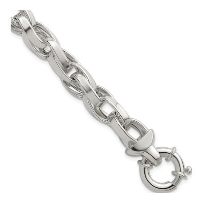 Sterling Silver 10mm Twisted Double Link Chain Bracelet