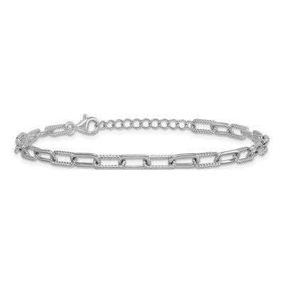 Sterling Silver 4.1mm Twisted Paperclip Chain Bracelet – view 4