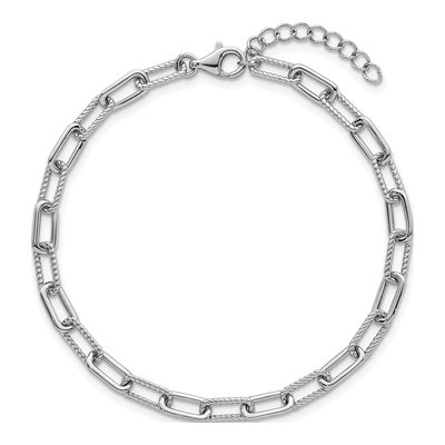 Sterling Silver 4.1mm Twisted Paperclip Chain Bracelet – view 5