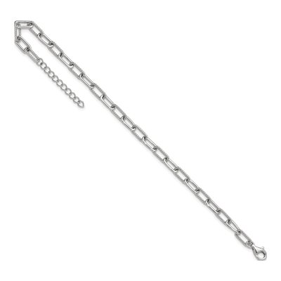 Sterling Silver 4.1mm Twisted Paperclip Chain Bracelet – view 6