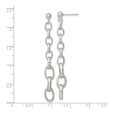Sterling Silver Cable Link Dangle Earrings – view 4