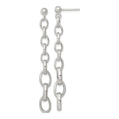 Sterling Silver Cable Link Dangle Earrings