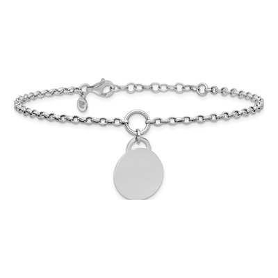 Sterling Silver 2.6mm Round Disc Rolo Chain Bracelet – view 4