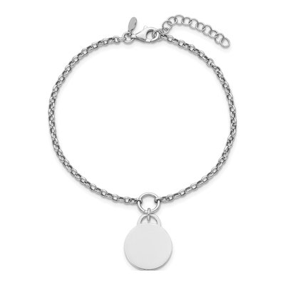 Sterling Silver 2.6mm Round Disc Rolo Chain Bracelet – view 5