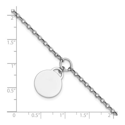 Sterling Silver 2.6mm Round Disc Rolo Chain Bracelet – view 6
