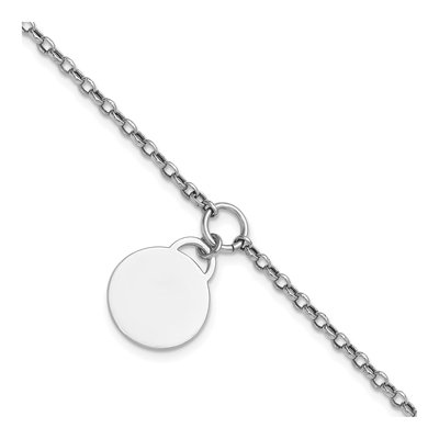 Sterling Silver 2.6mm Round Disc Rolo Chain Bracelet