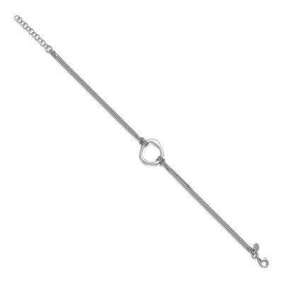Sterling Silver 1.5mm Abstract 2-Strand Curb Chain Bracelet – view 3