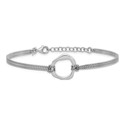 Sterling Silver 1.5mm Abstract 2-Strand Curb Chain Bracelet – view 4