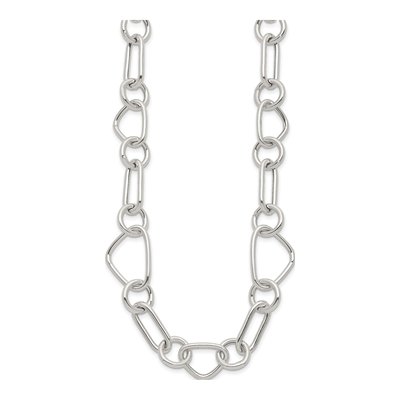 Sterling Silver 16.5mm Triangle Round Oval Link Chain – view 3