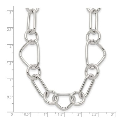 Sterling Silver 16.5mm Triangle Round Oval Link Chain – view 6