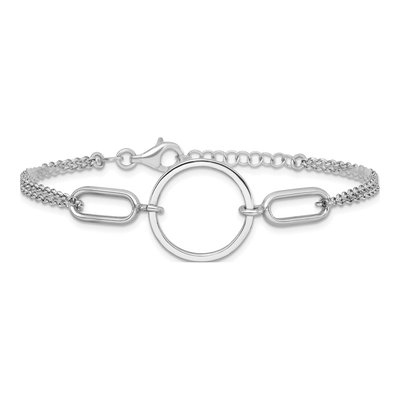 Sterling Silver 2mm Circle Link Chain Bracelet – view 4