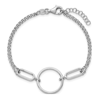 Sterling Silver 2mm Circle Link Chain Bracelet – view 5